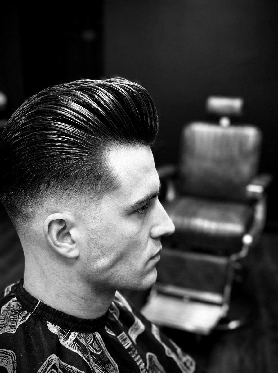 Pompadour with skin fade