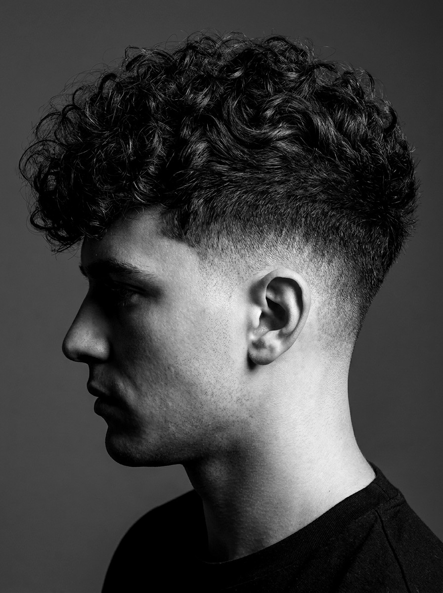 Curly taper fade