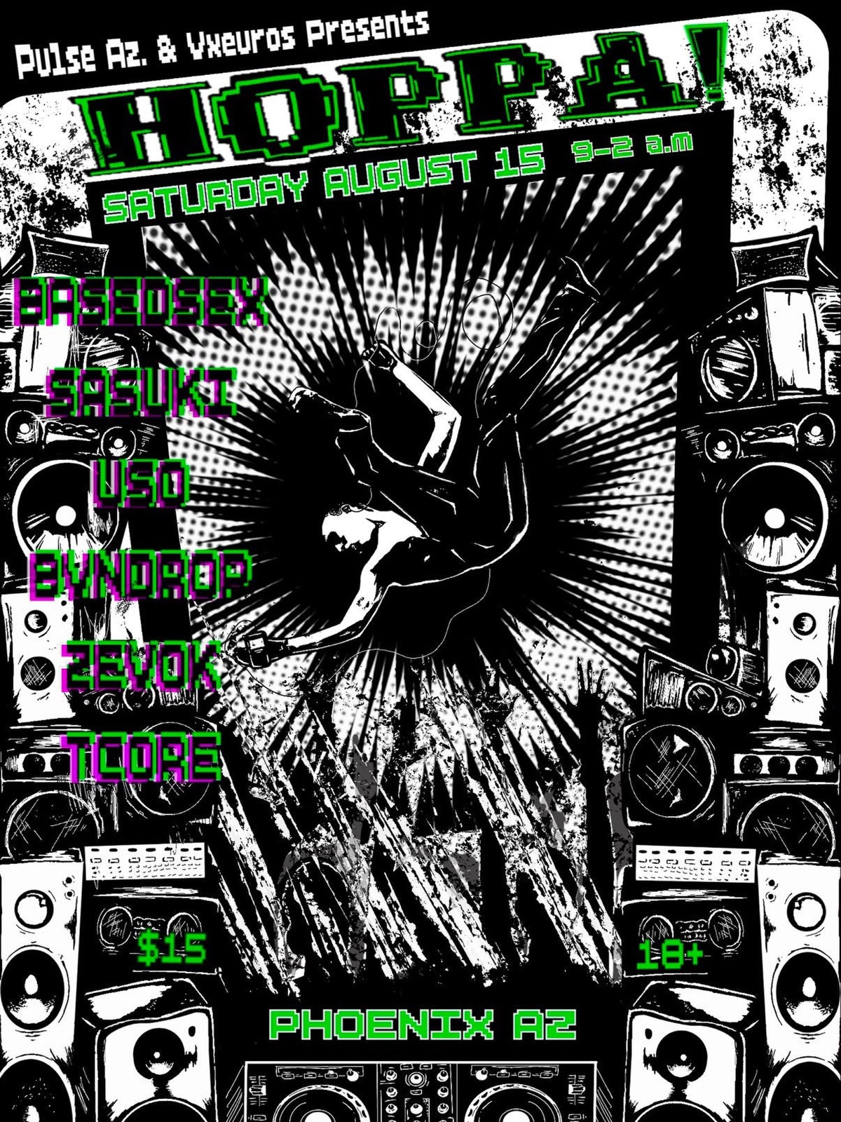 HOPPA! flyer — Saturday August 15, Phoenix AZ
