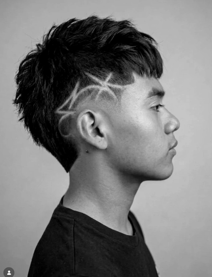 Fresh fade and hair design, side profile