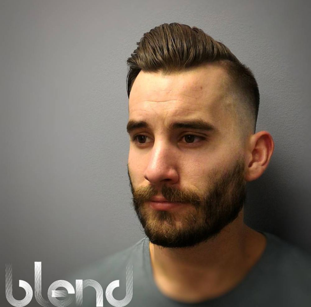 A textured crop with a beard trim