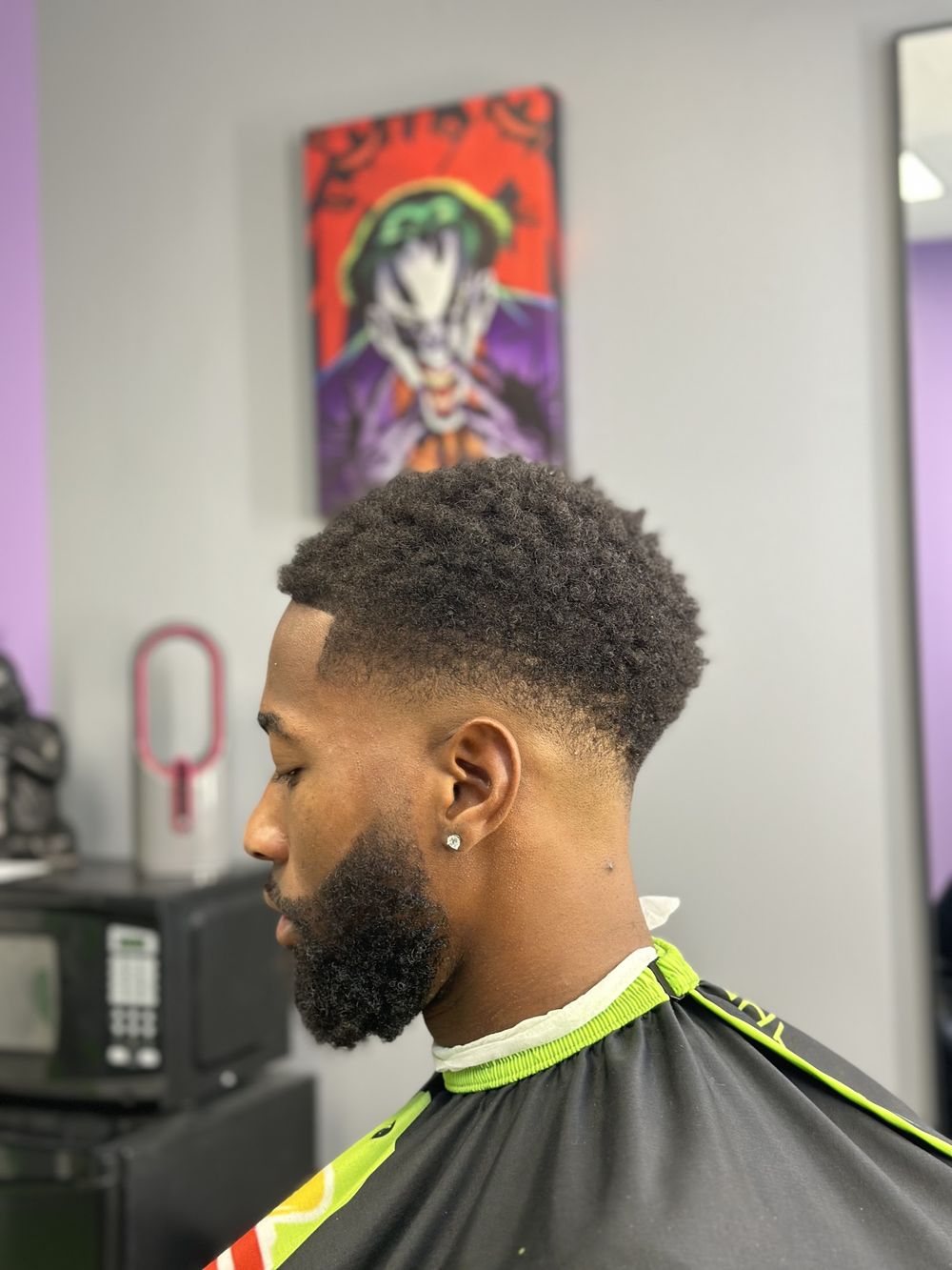 Afro taper fade, side profile