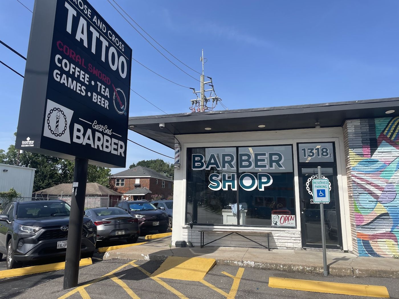 The East End Barber storefront on Telephone Rd