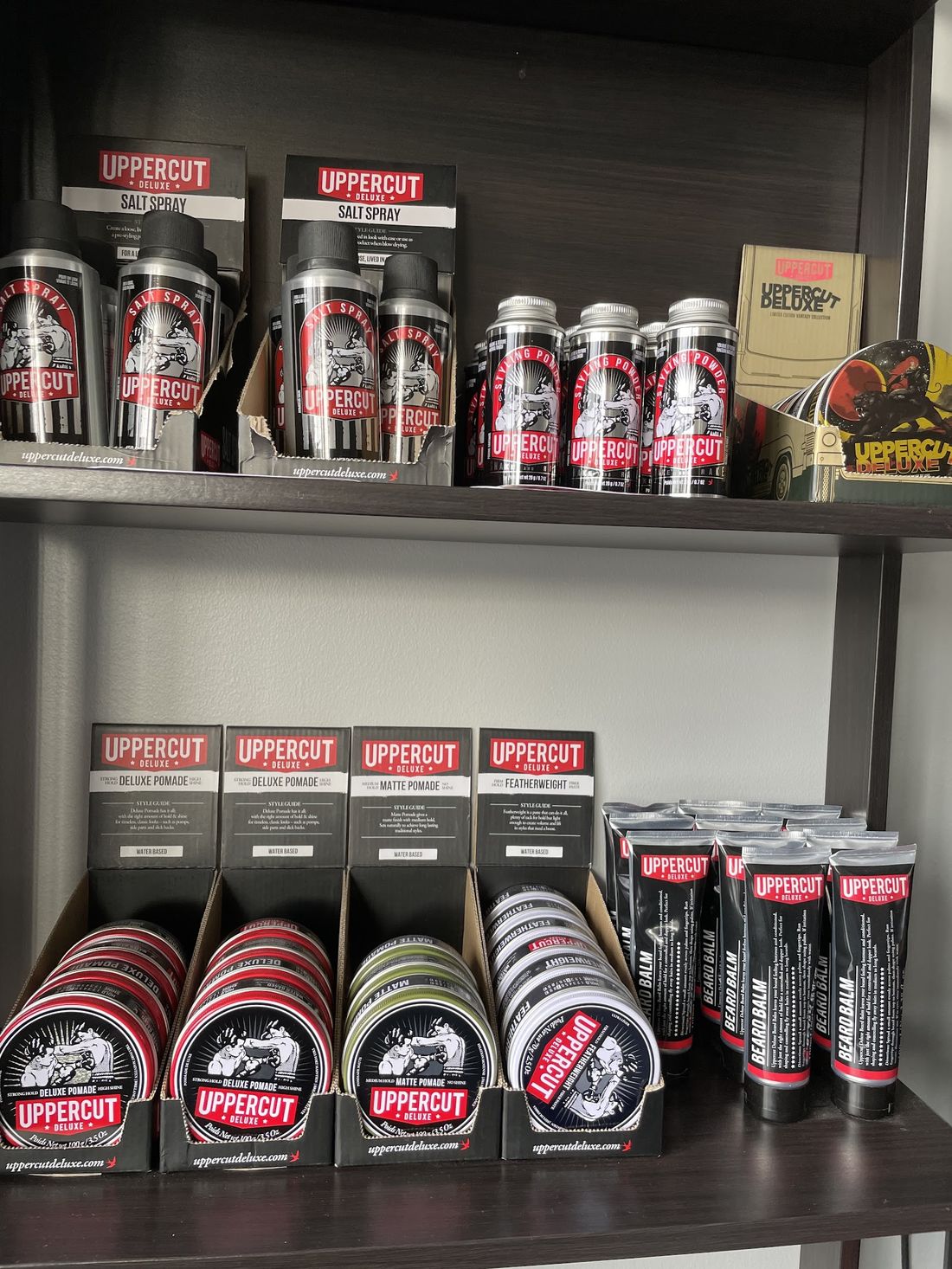 The Uppercut product wall at Mama Tried