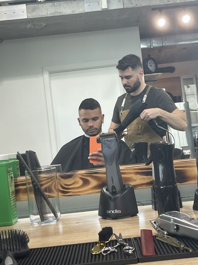 Prepping a client at the chair