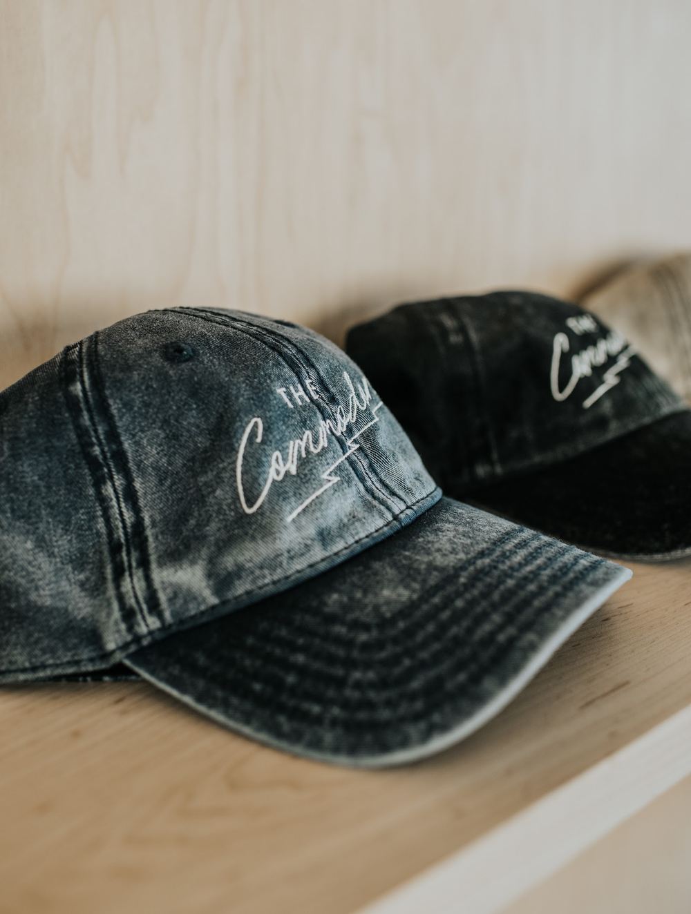 Commodore caps on the counter