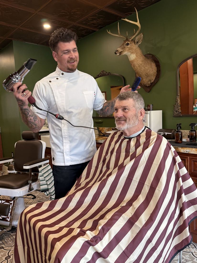 A blow dry finish by the deer mount